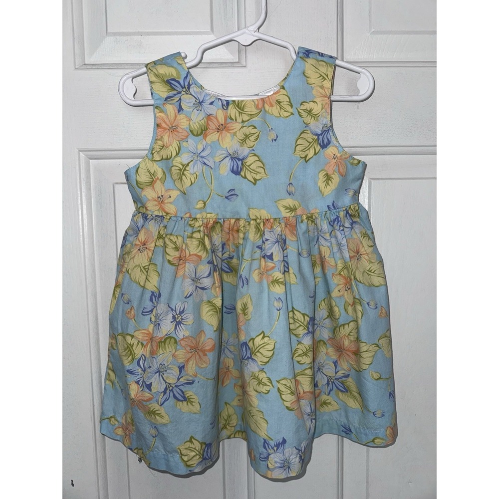 Blueberi Boulevard Girls Toddler 2T Blue Floral Sundress Cottagecore Dress - Picture 3 of 3